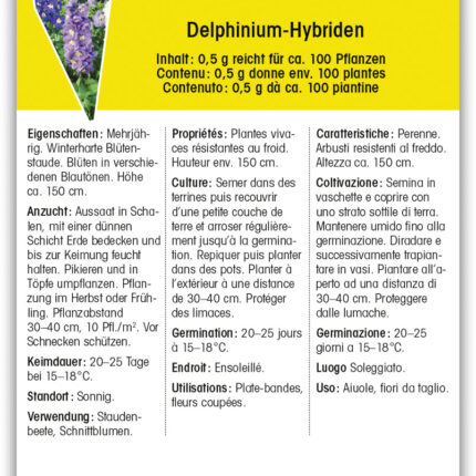 Delphinium Staudenrittersporn Farbenmisch.